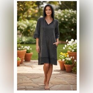 Daily Practice x Anthropologie Women's Black Hooded Swim Cover-Up